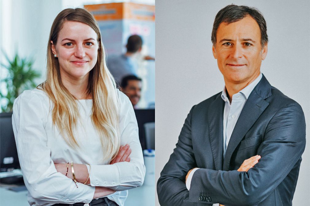 Carolina Samsing, de Nubox, y Andrés Varas, de Bice Vida