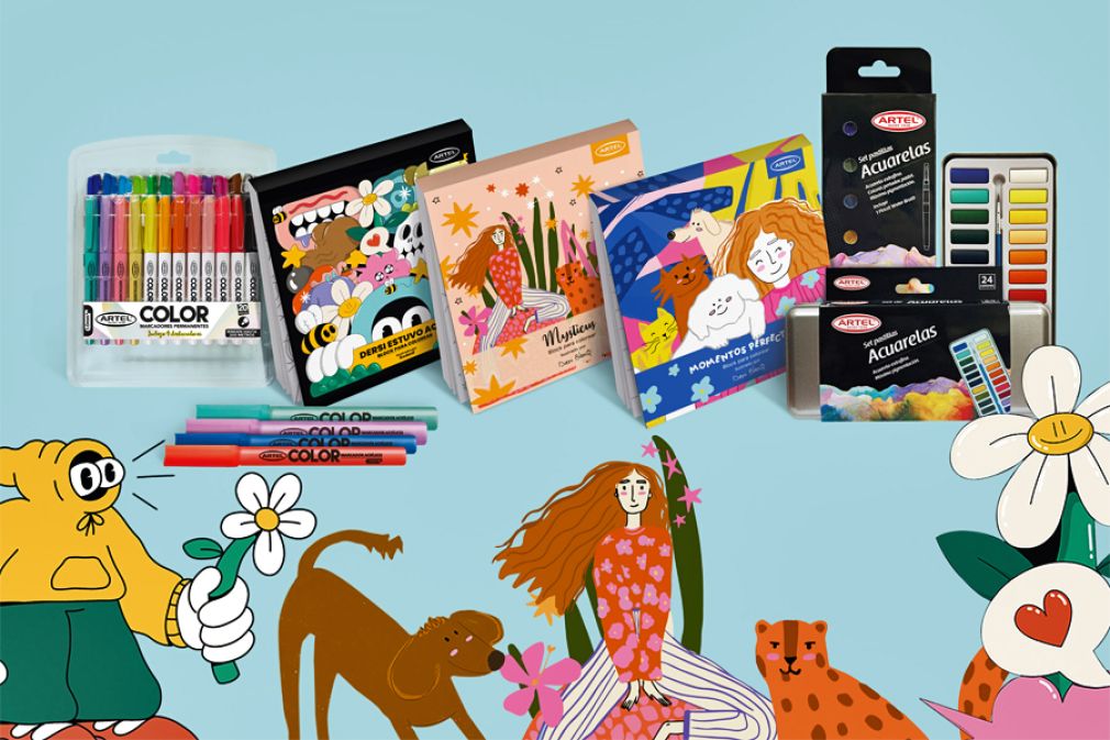 Colecci&oacute;n de Artel desarrollada con ilustradores chilenos
