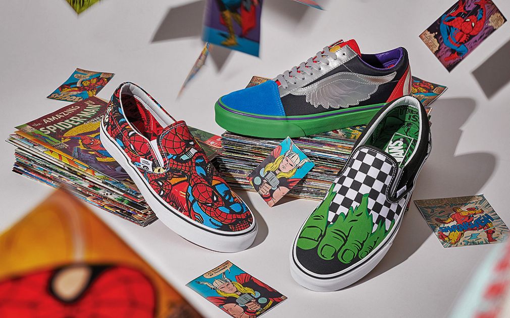 Superhéroes de Marvel en zapatillas Vans