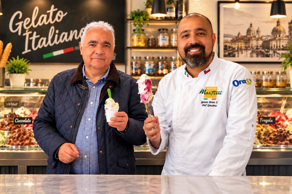 Luis Valenzuela e Ignacio Bravo, gerente y chef ejecutivo de Martini Gelato